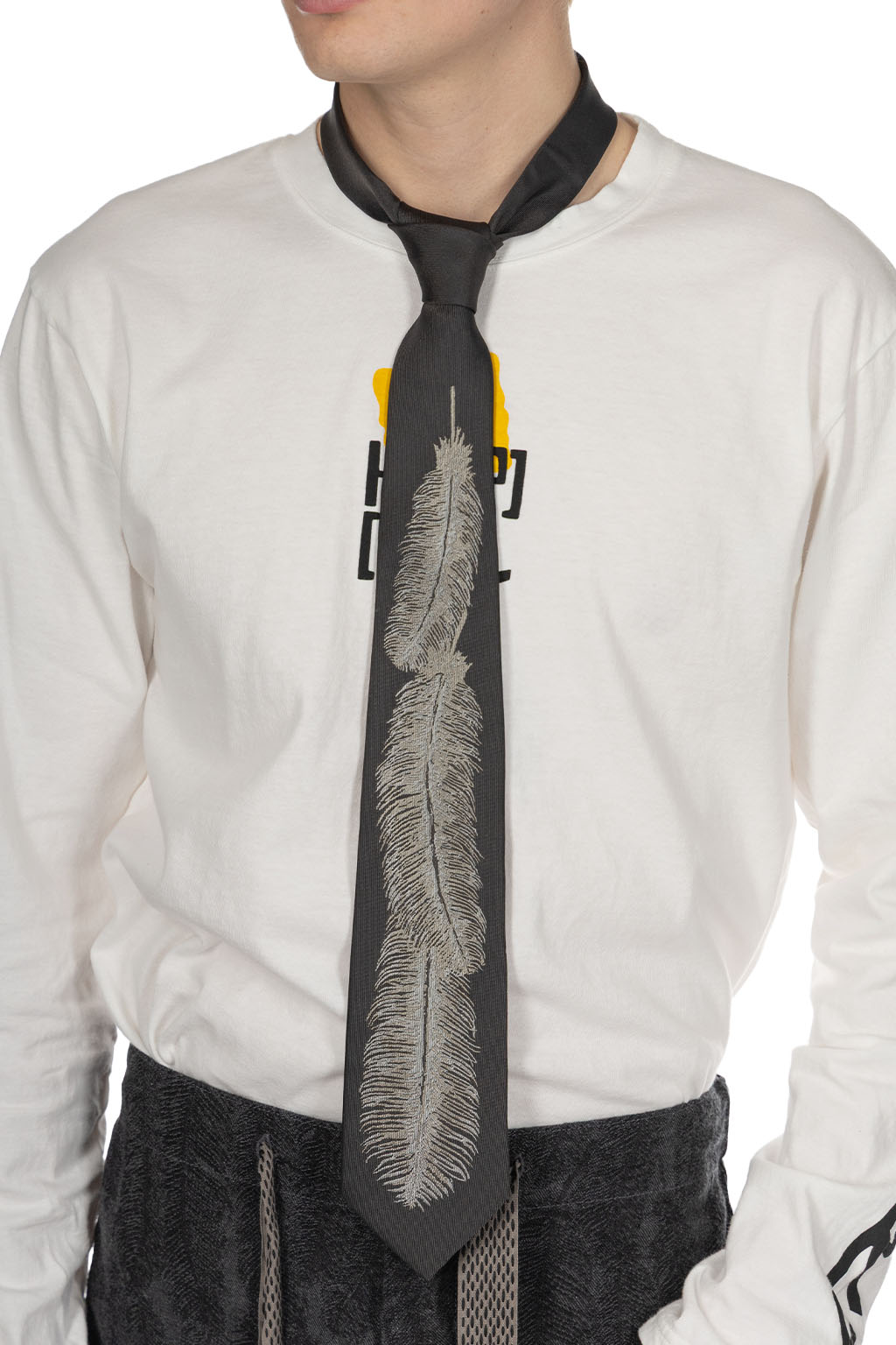 Kapital - Silk Twill Feather Tie - 2 Color Choices