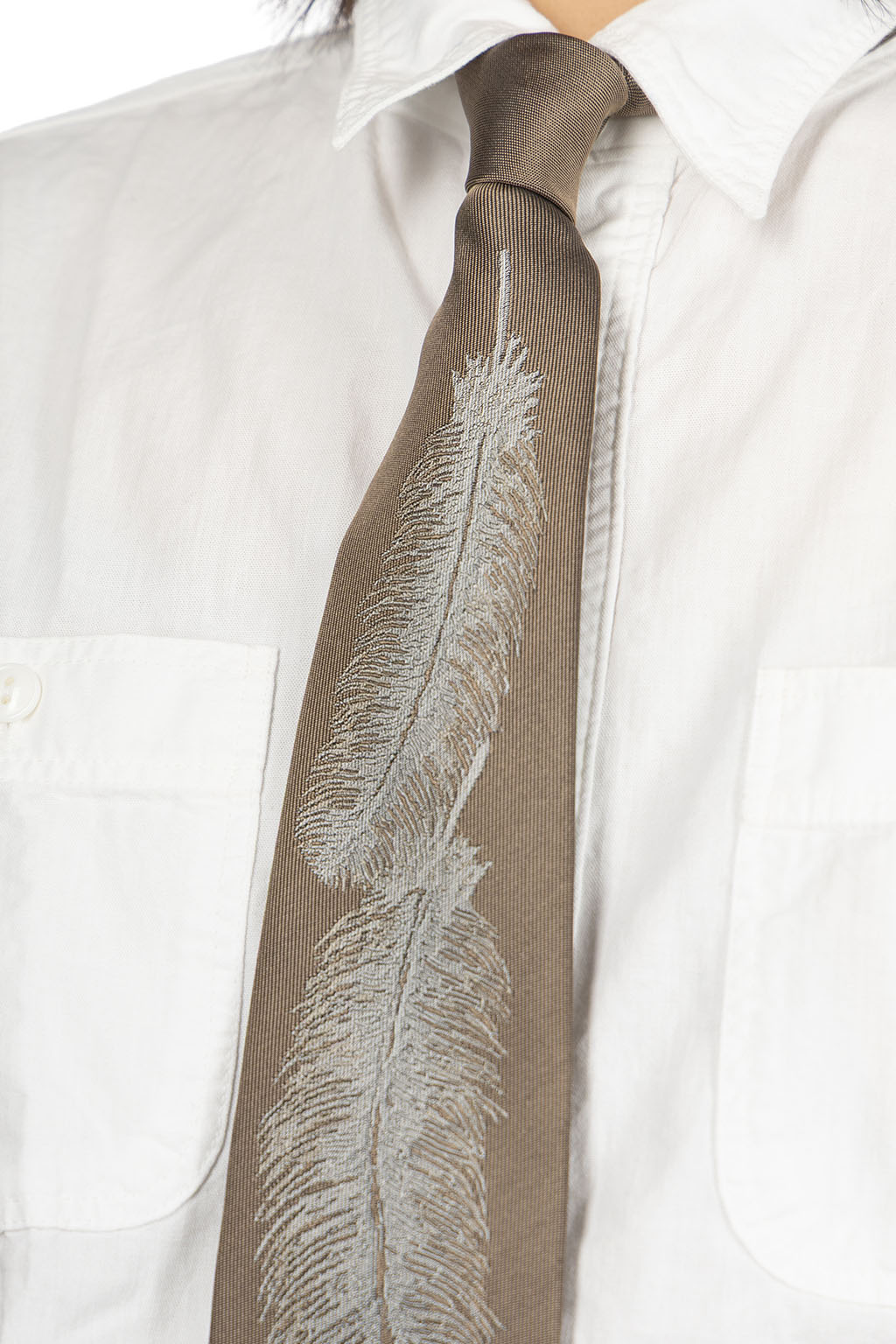 Kapital - Silk Twill Feather Tie - 2 Color Choices