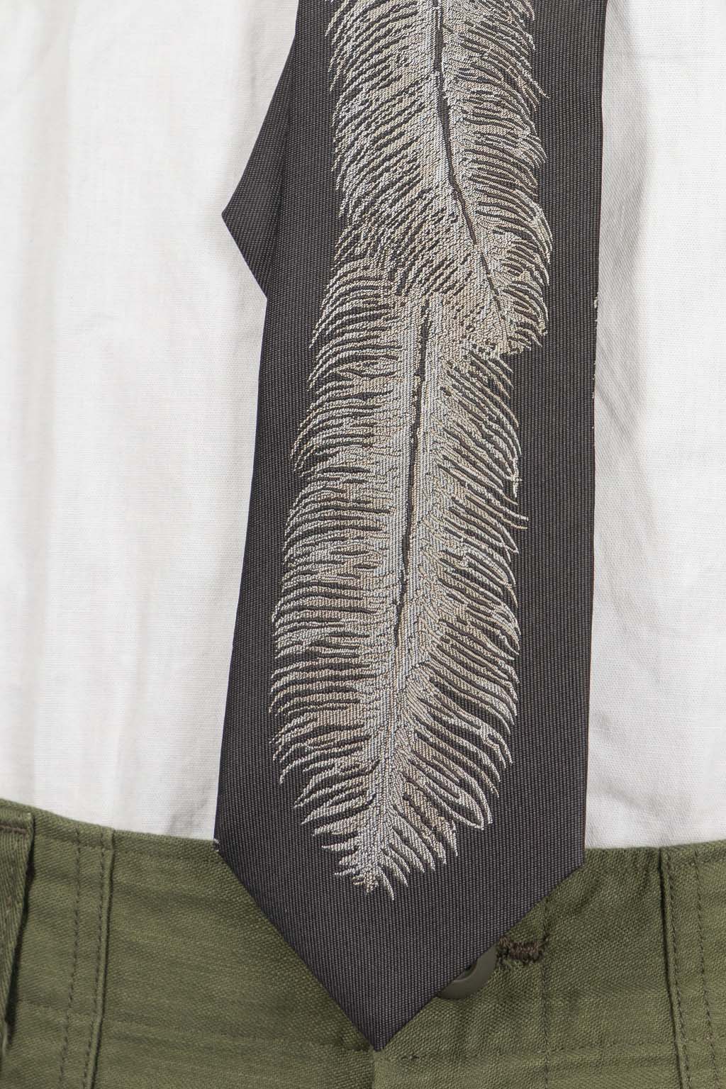 Kapital - Silk Twill Feather Tie - 2 Color Choices