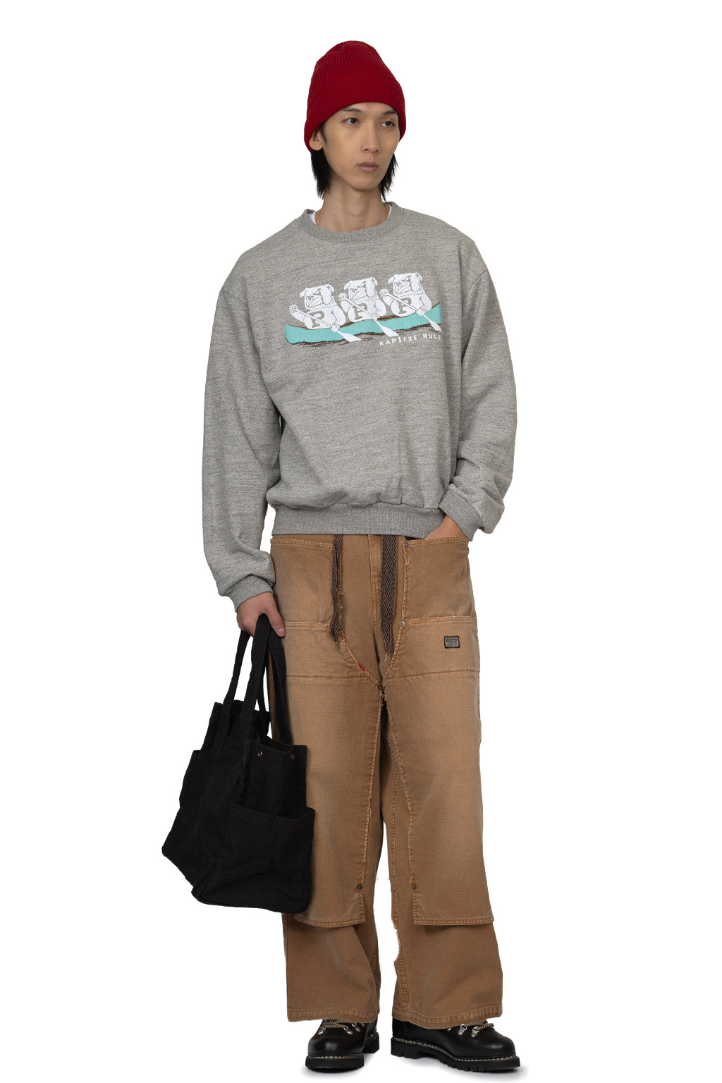 Kapital - TOP SWT Knit Crew SWT (P BULLDOG)  Grey