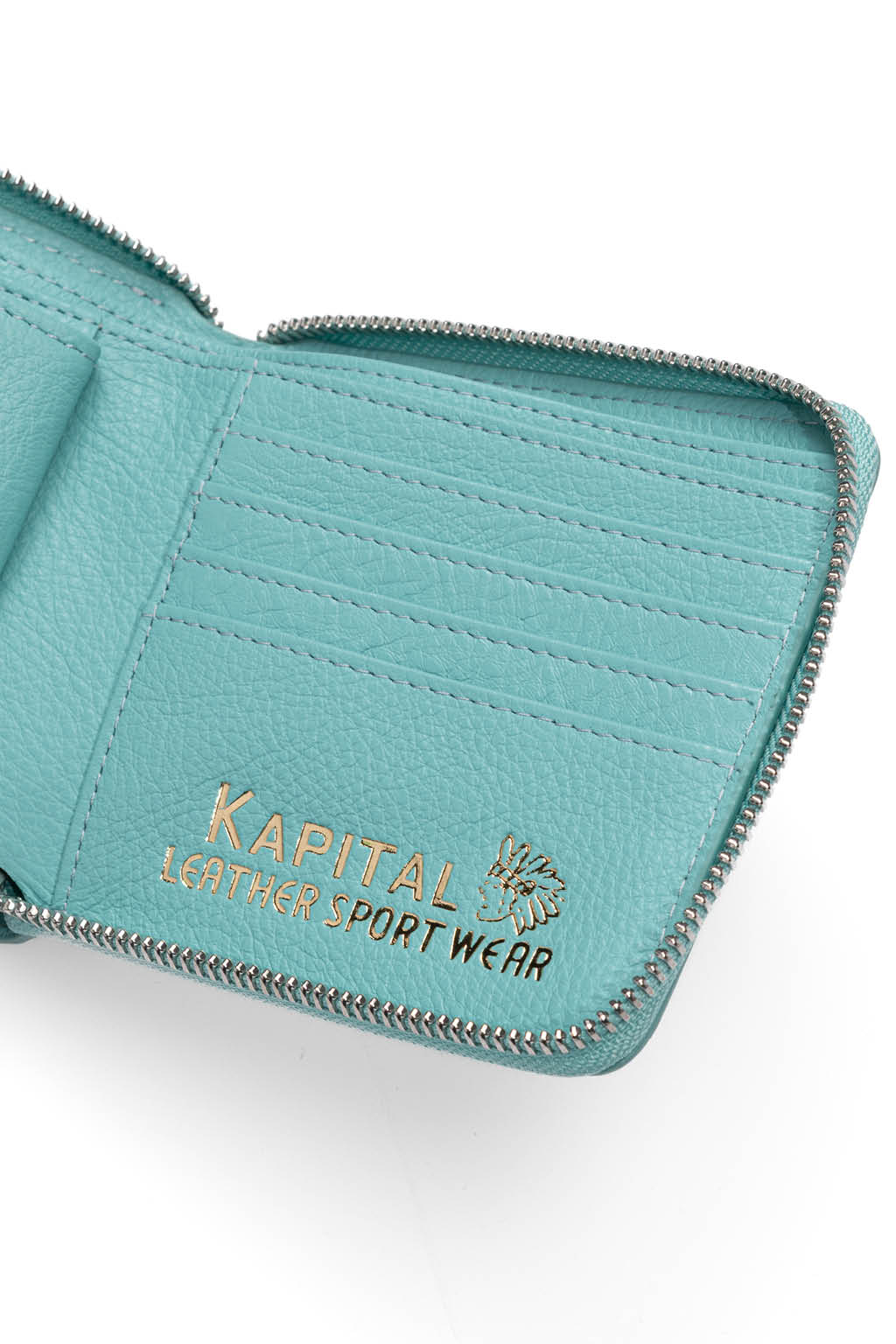 Kapital - Thumb-Up Bone Band Zip Wallet - Powder Blue