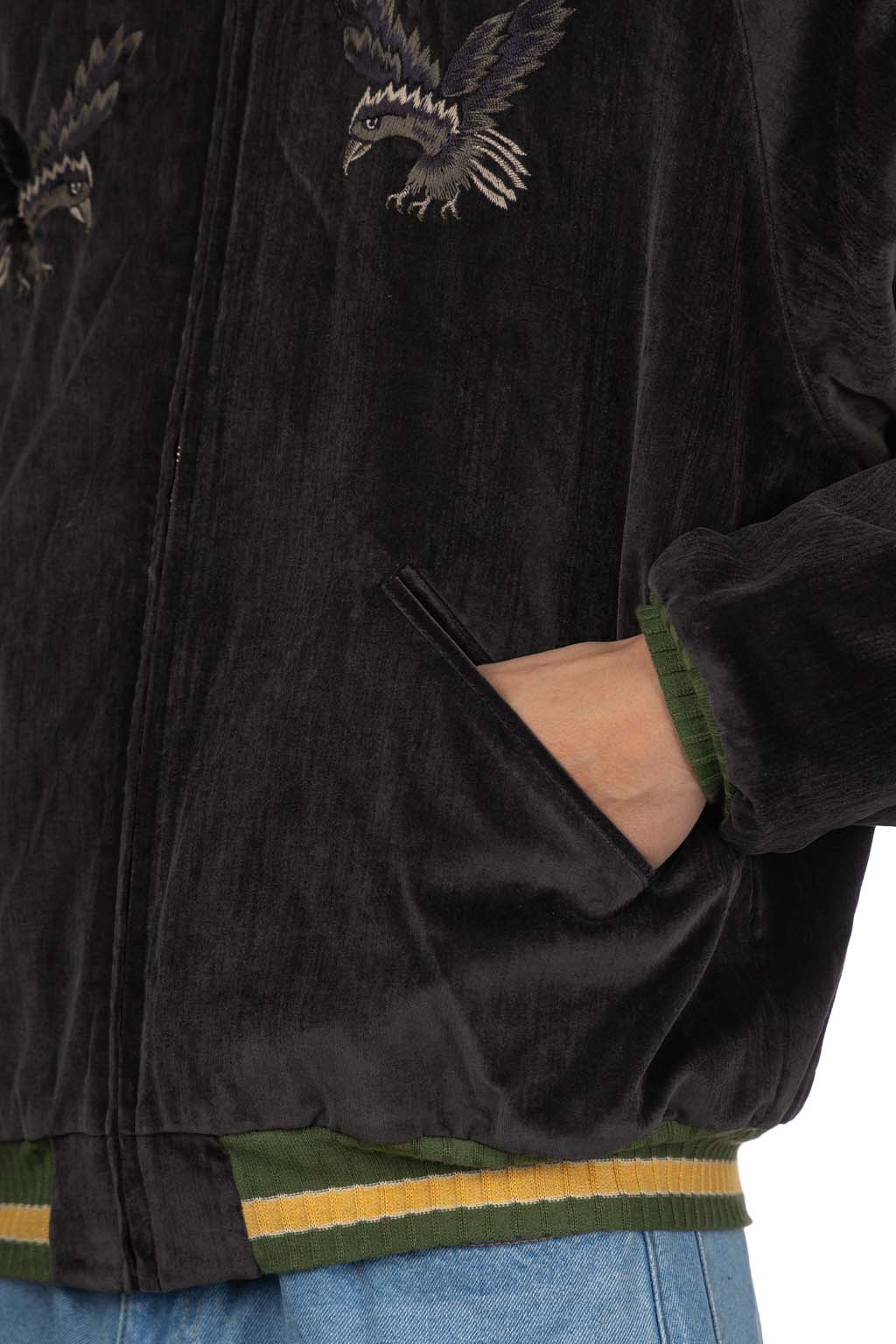 Kapital - Velveteen Souvenir JKT - Raven and Skull - Black