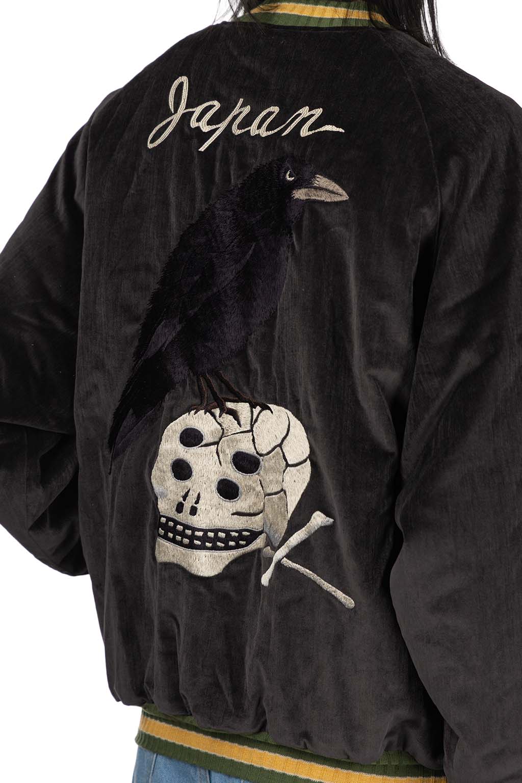 Kapital - Velveteen Souvenir JKT - Raven and Skull - Black