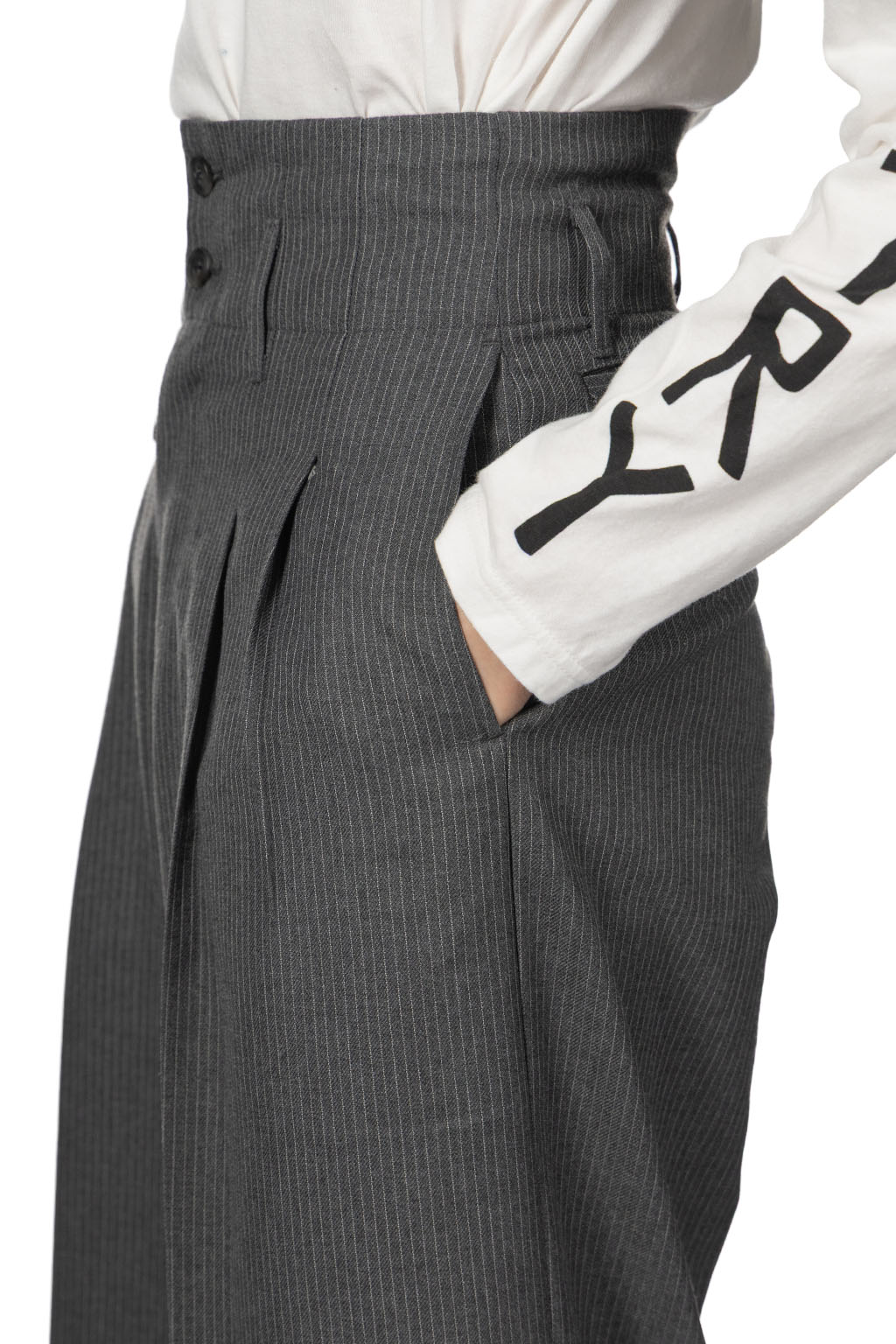 Kapital - Wool Blend Stripe Boogie Day Suit Pants - Grey