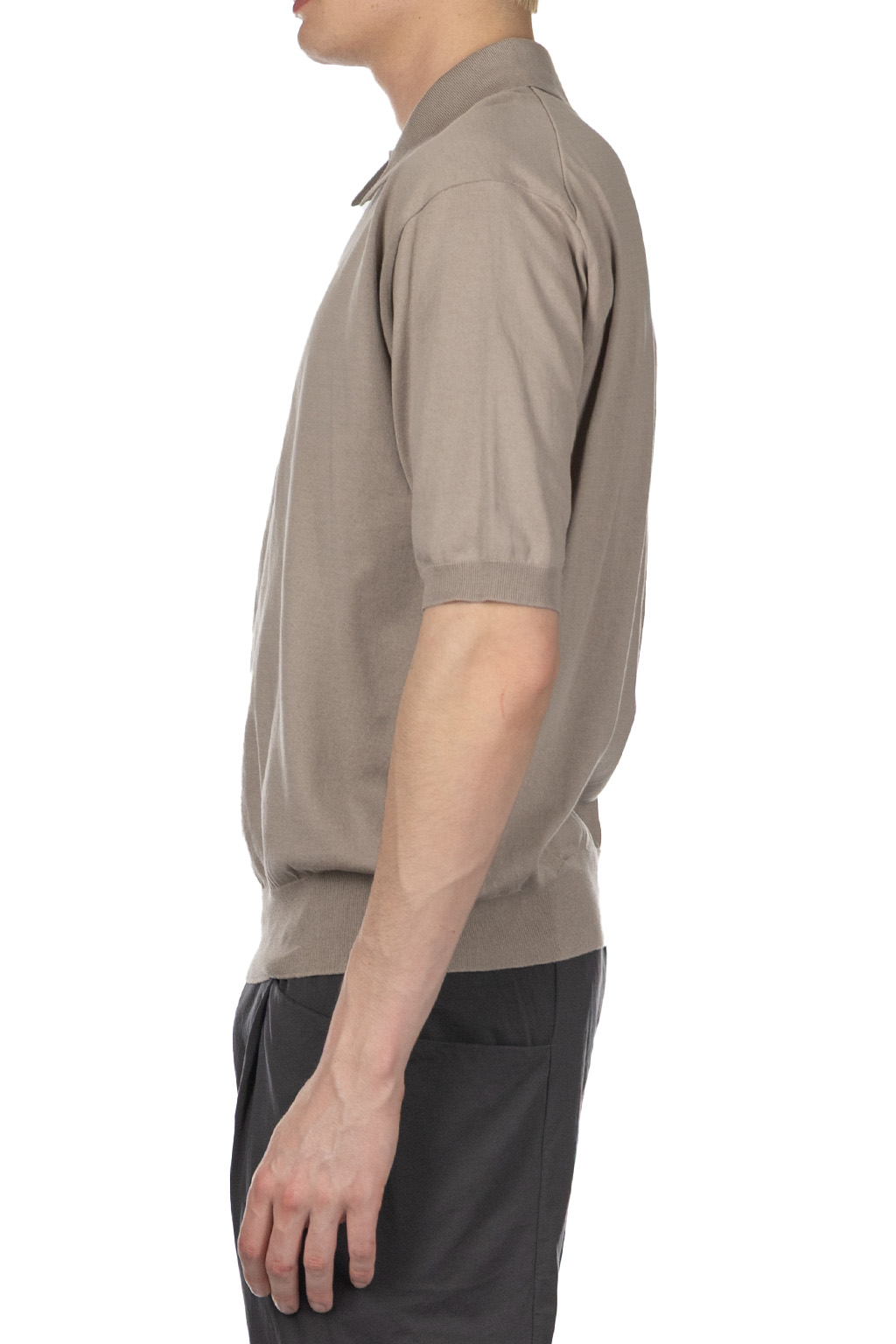 Kaptain Sunshine - Cotton Knit Poloshirt-Taupe