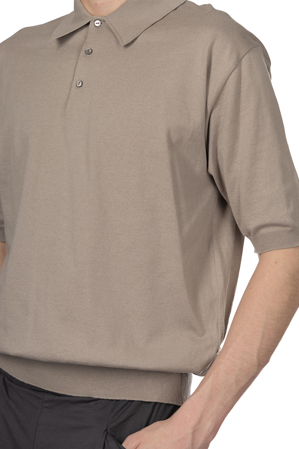 Kaptain Sunshine - Cotton Knit Poloshirt-Taupe