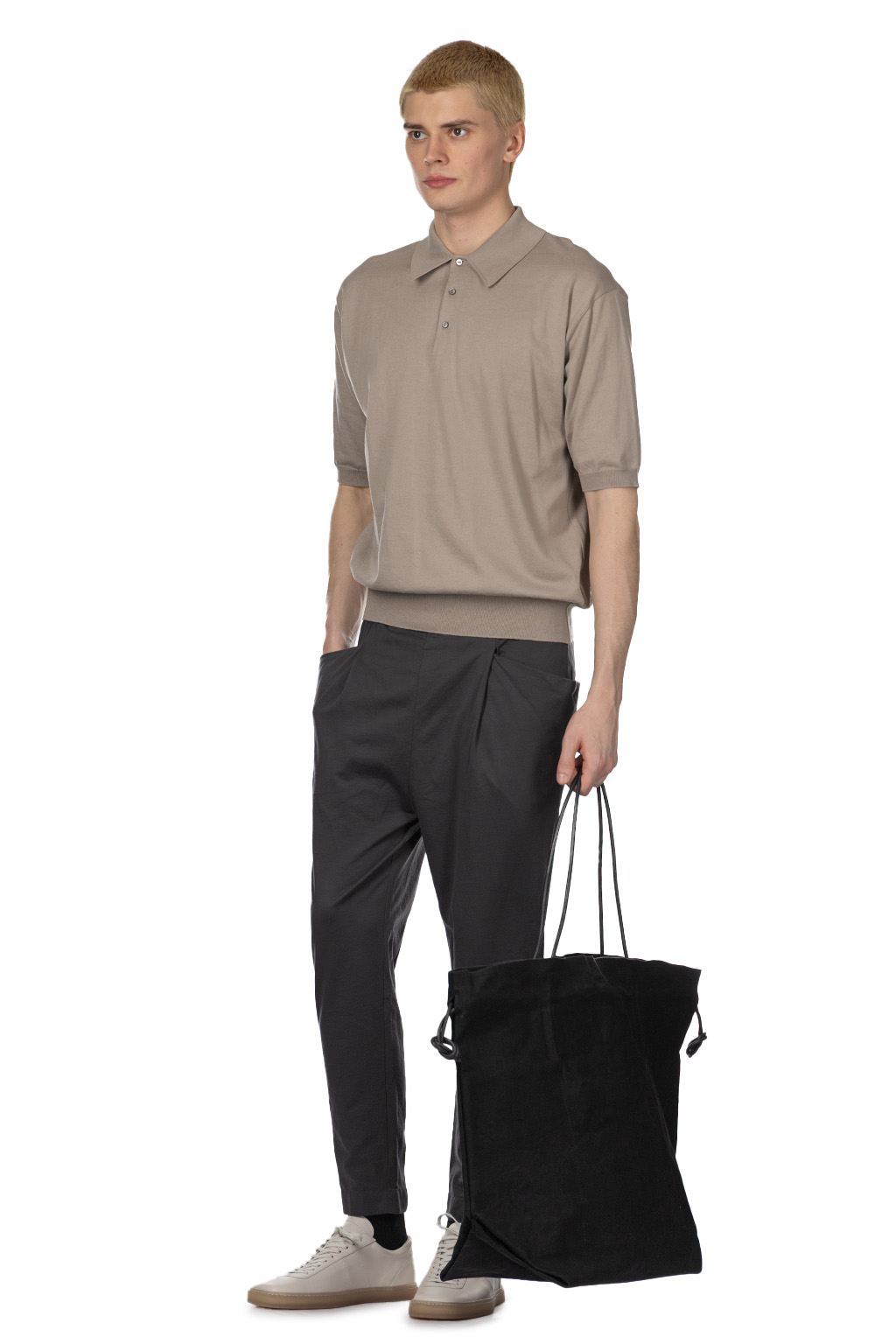 Kaptain Sunshine - Cotton Knit Poloshirt-Taupe