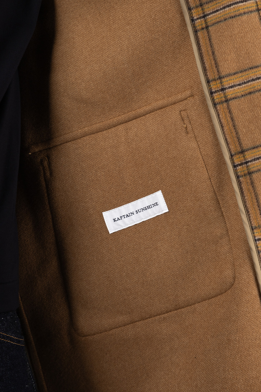 Kaptain Sunshine - Traveller Coat - Beige Plaid