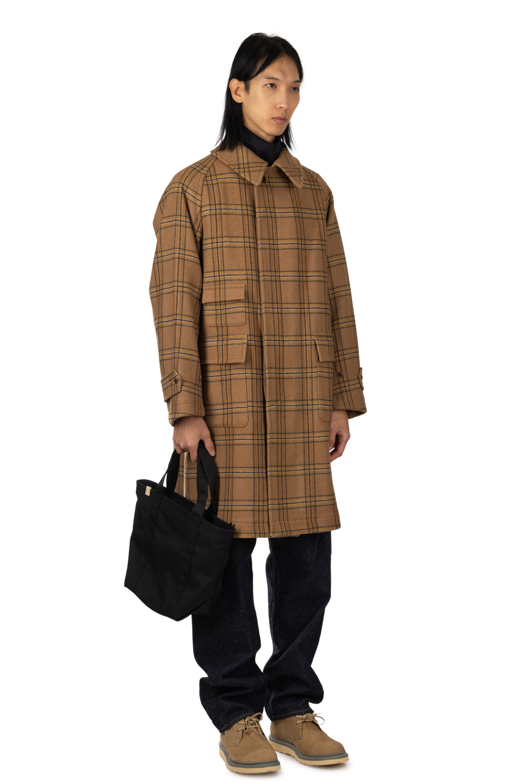 Kaptain Sunshine - Traveller Coat - Beige Plaid