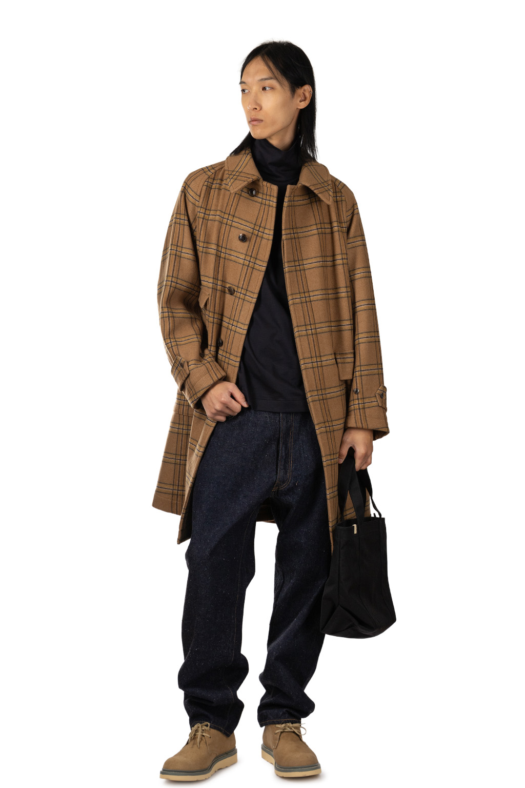 Kaptain Sunshine - Traveller Coat - Beige Plaid