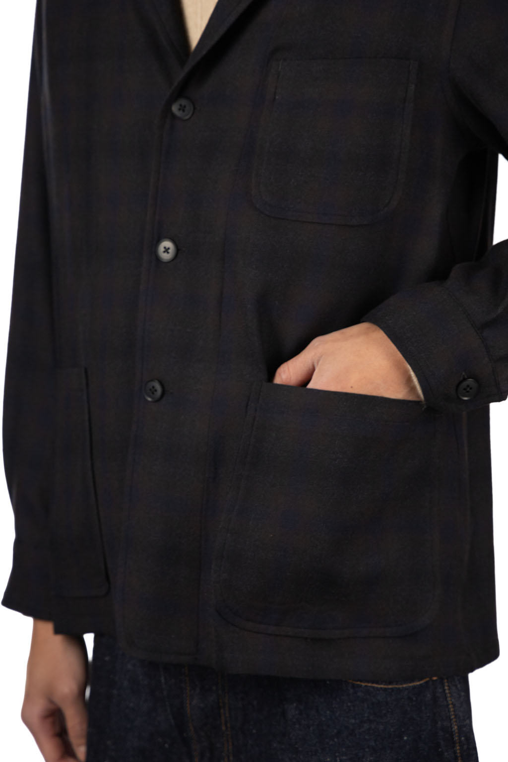 Kaptain Sunshine - Wool Ombre Oregon Jacket - Charcoal Ombre