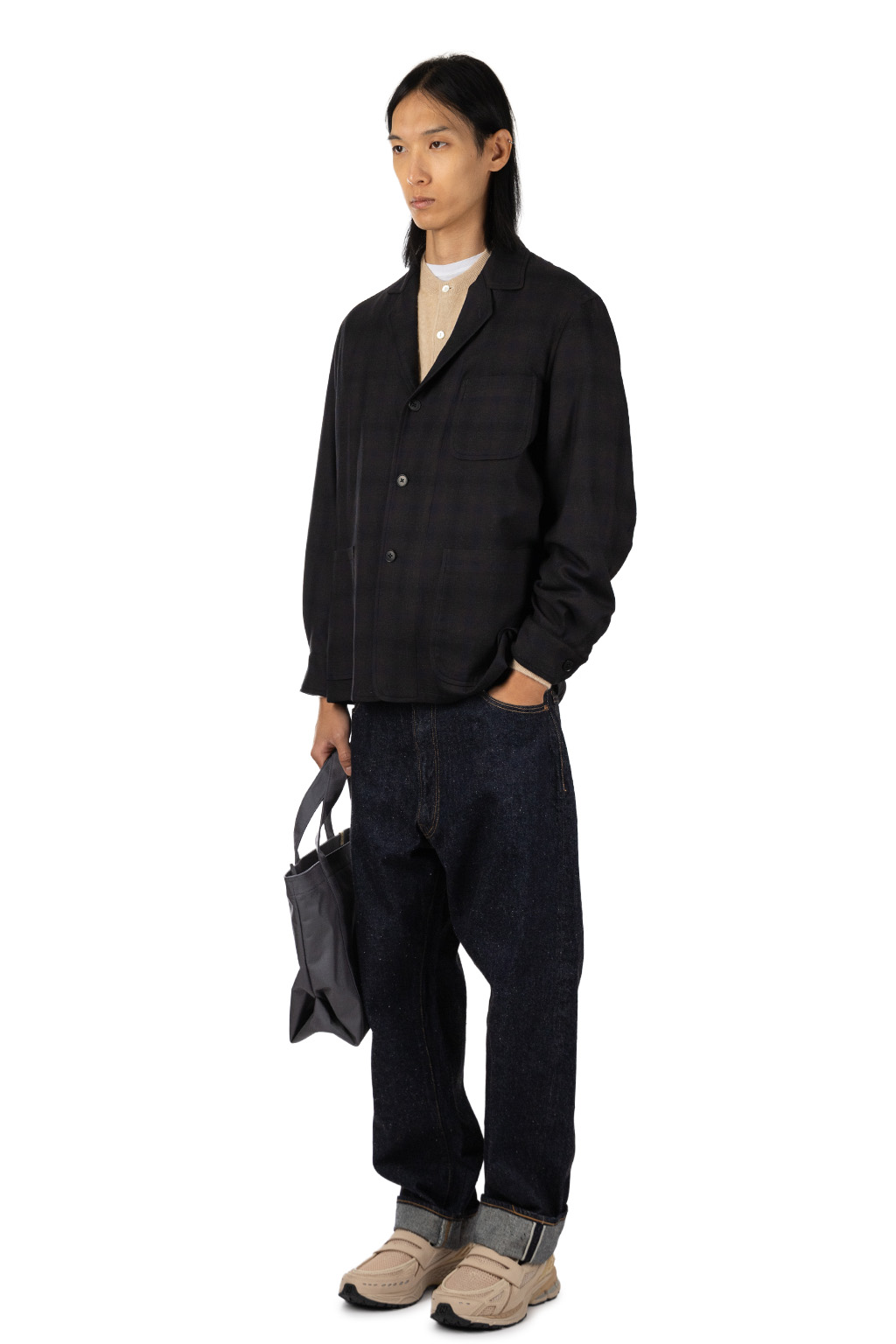 Kaptain Sunshine - Wool Ombre Oregon Jacket - Charcoal Ombre