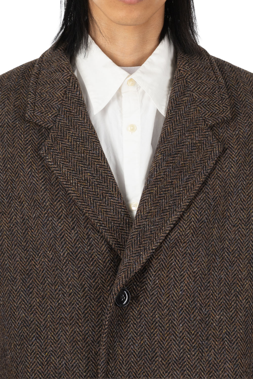 Lemaire - Chesterfield Coat - Black / Brown Melange
