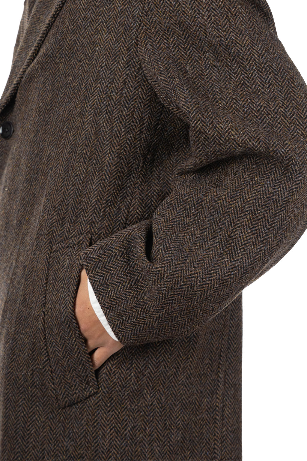 Lemaire - Chesterfield Coat - Black / Brown Melange