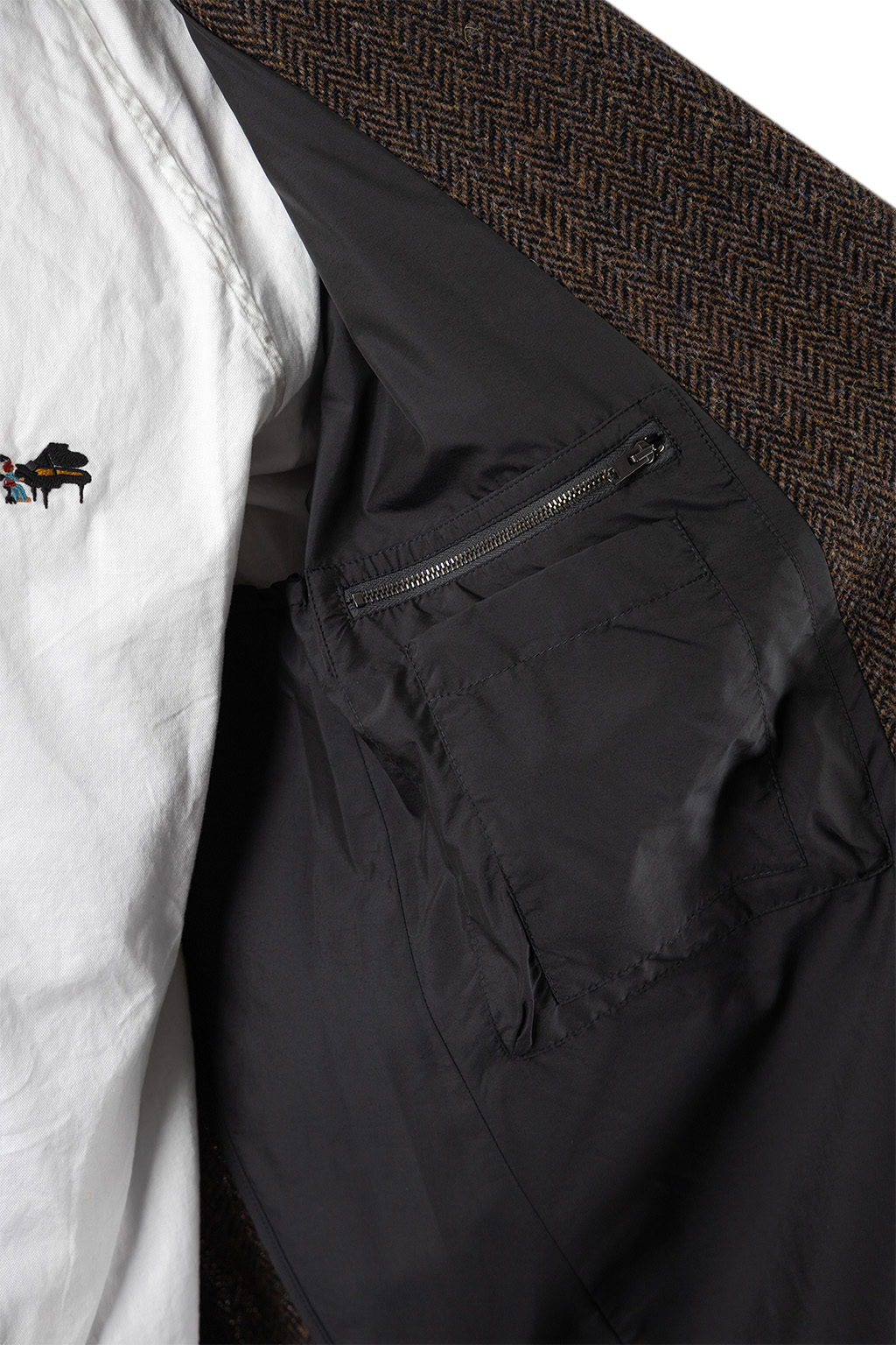 Lemaire - Chesterfield Coat - Black / Brown Melange