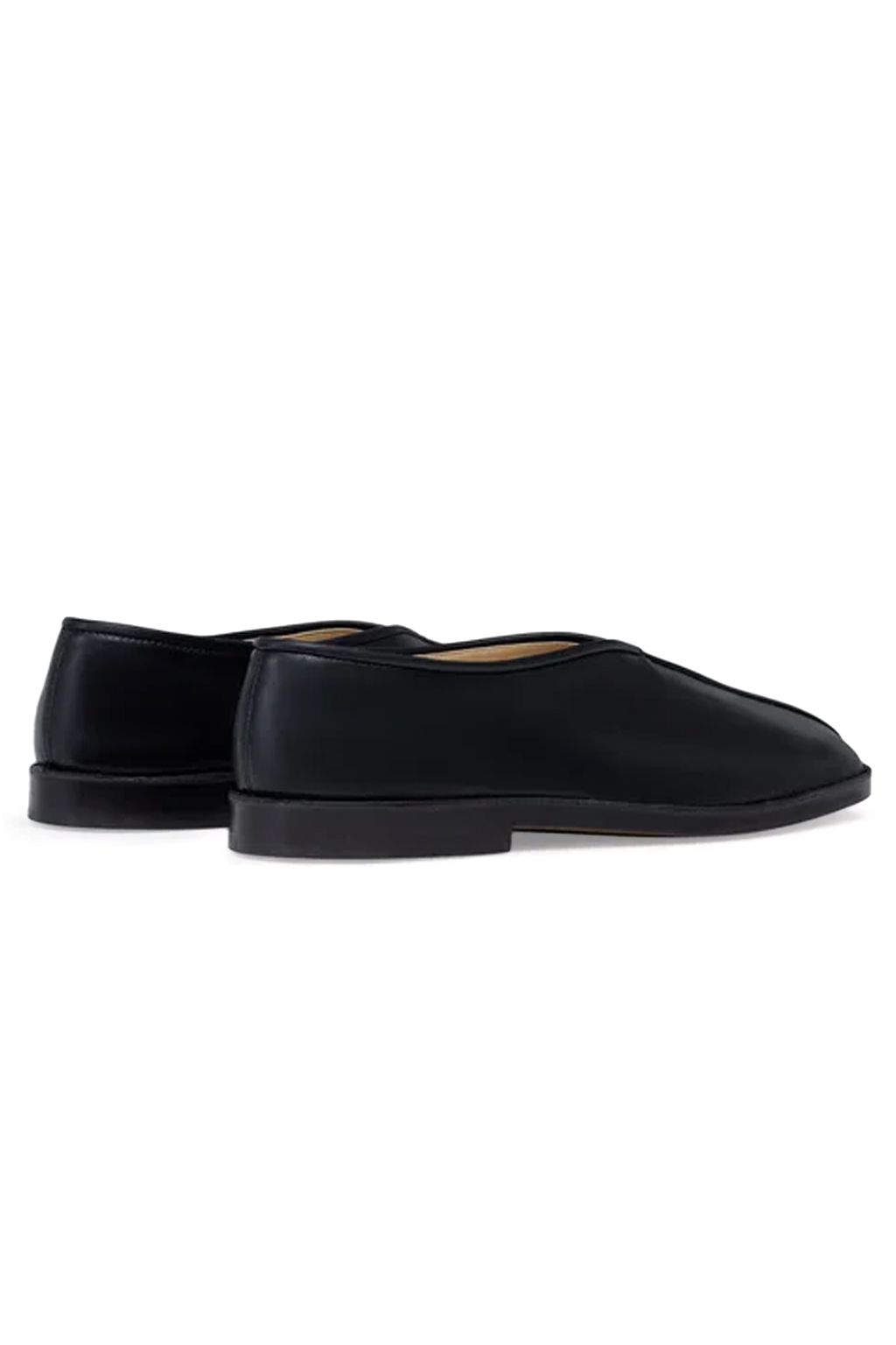 Lemaire - Flat Piped Slippers - Black/ Dark Chocolate