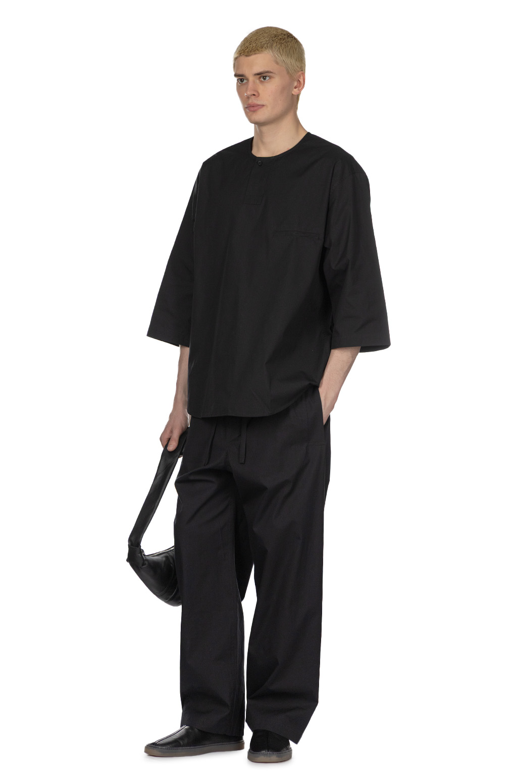 Lemaire - SS Henley Top - Creamy Caviar