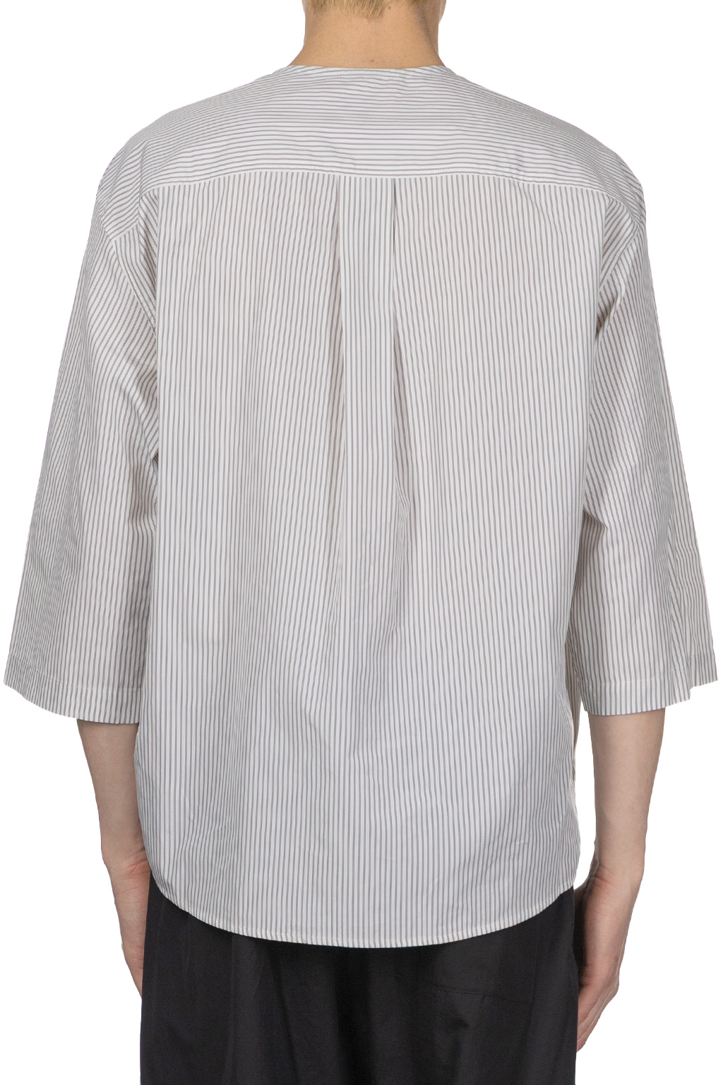 Lemaire - SS Henley Top - Creamy White x Taupe x Black