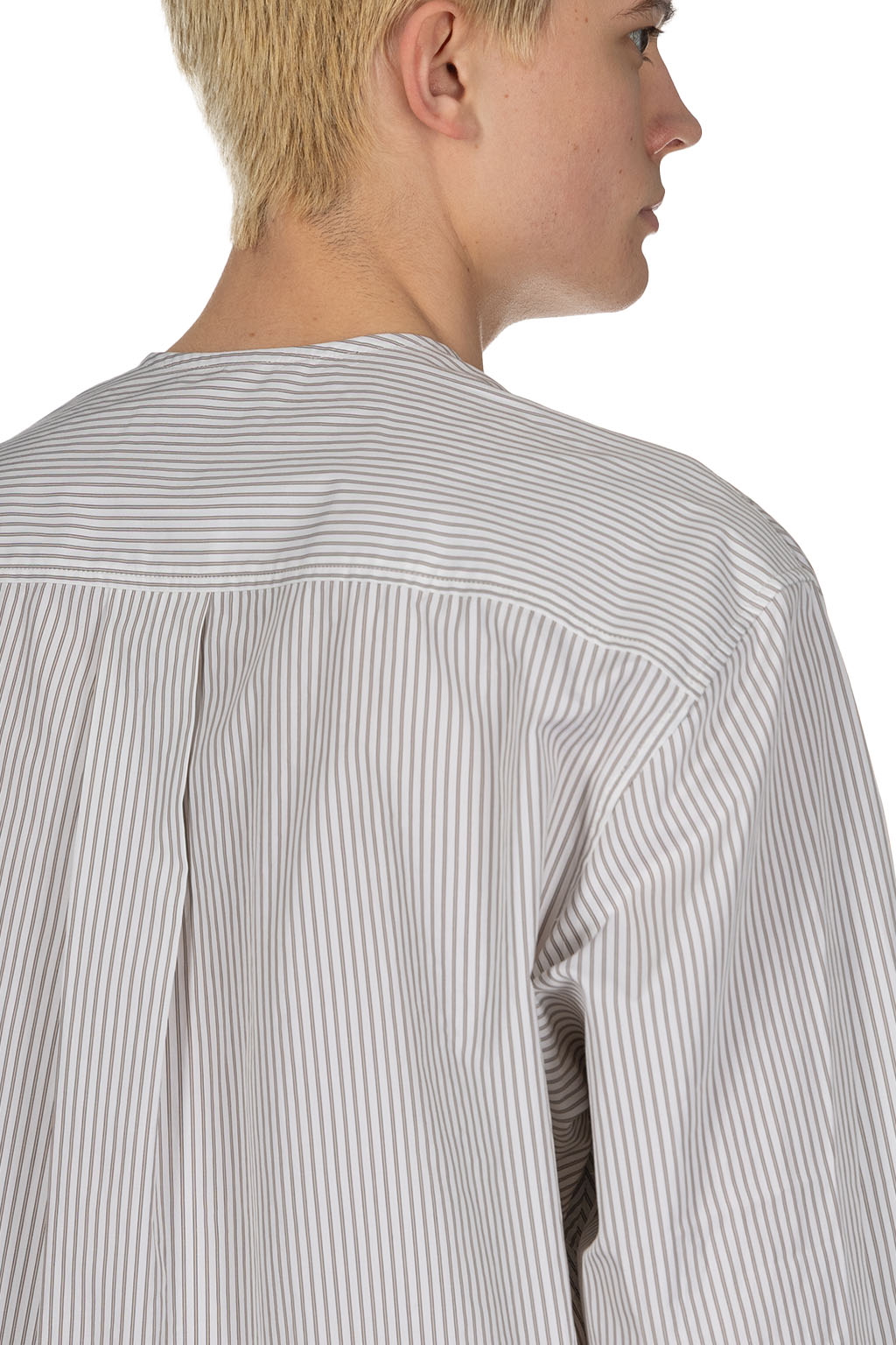 Lemaire - SS Henley Top - Creamy White x Taupe x Black