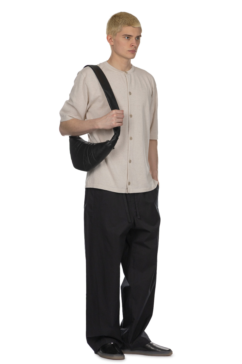 Lemaire - Short Sleeve Overshirt - Sone Beige Melange