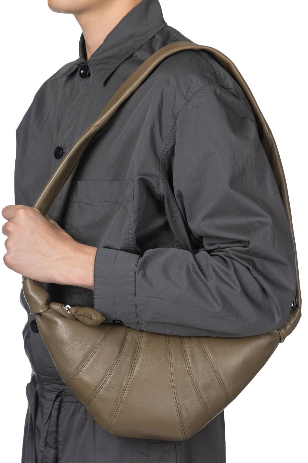 Lemaire - Small Croissant Bag - Soft Nappa Leather - Dark Khaki