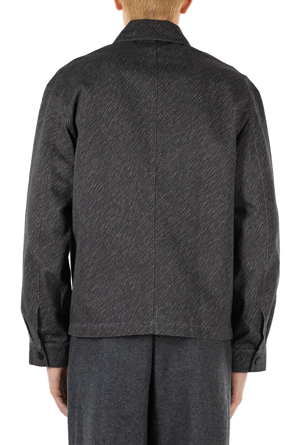 Lemaire - Workwear Overshirt - Diagonal Printed Cotton - Carbon Chalk