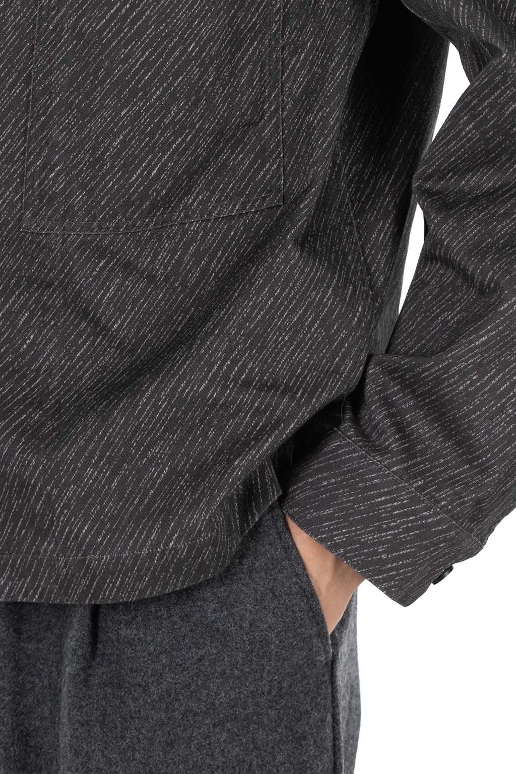 Lemaire - Workwear Overshirt - Diagonal Printed Cotton - Carbon Chalk