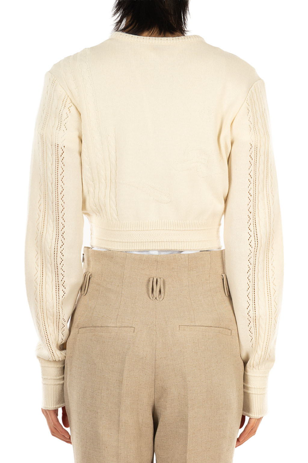 Mame Kurogouchi - 3D Floral Motif Knit Cardigan - Natural