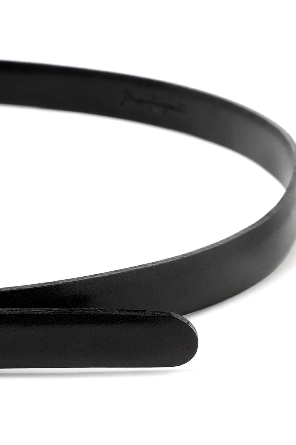 Mame Kurogouchi - Cow Leather Narrow Belt - Black