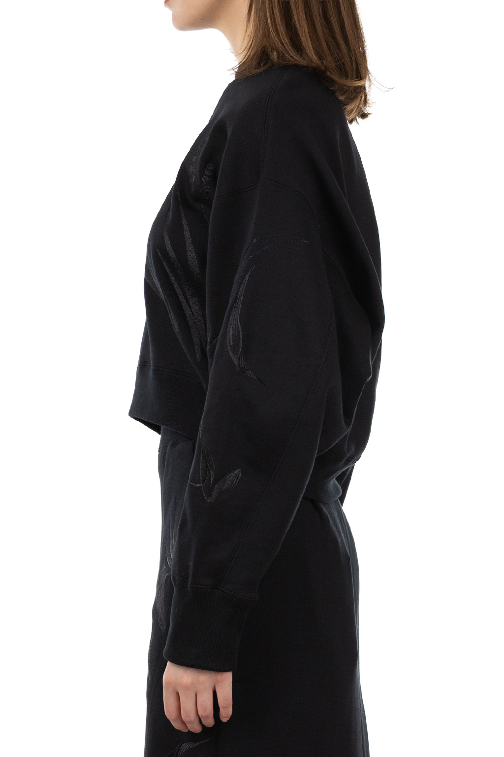 Mame Kurogouchi - Floral Motif Embroidered Sweatshirt - Black