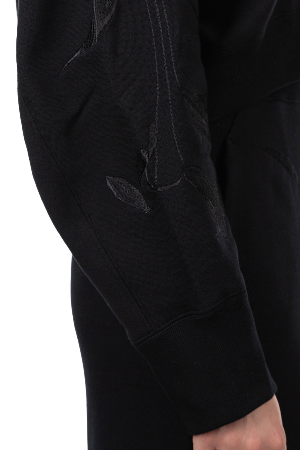 Mame Kurogouchi - Floral Motif Embroidered Sweatshirt - Black