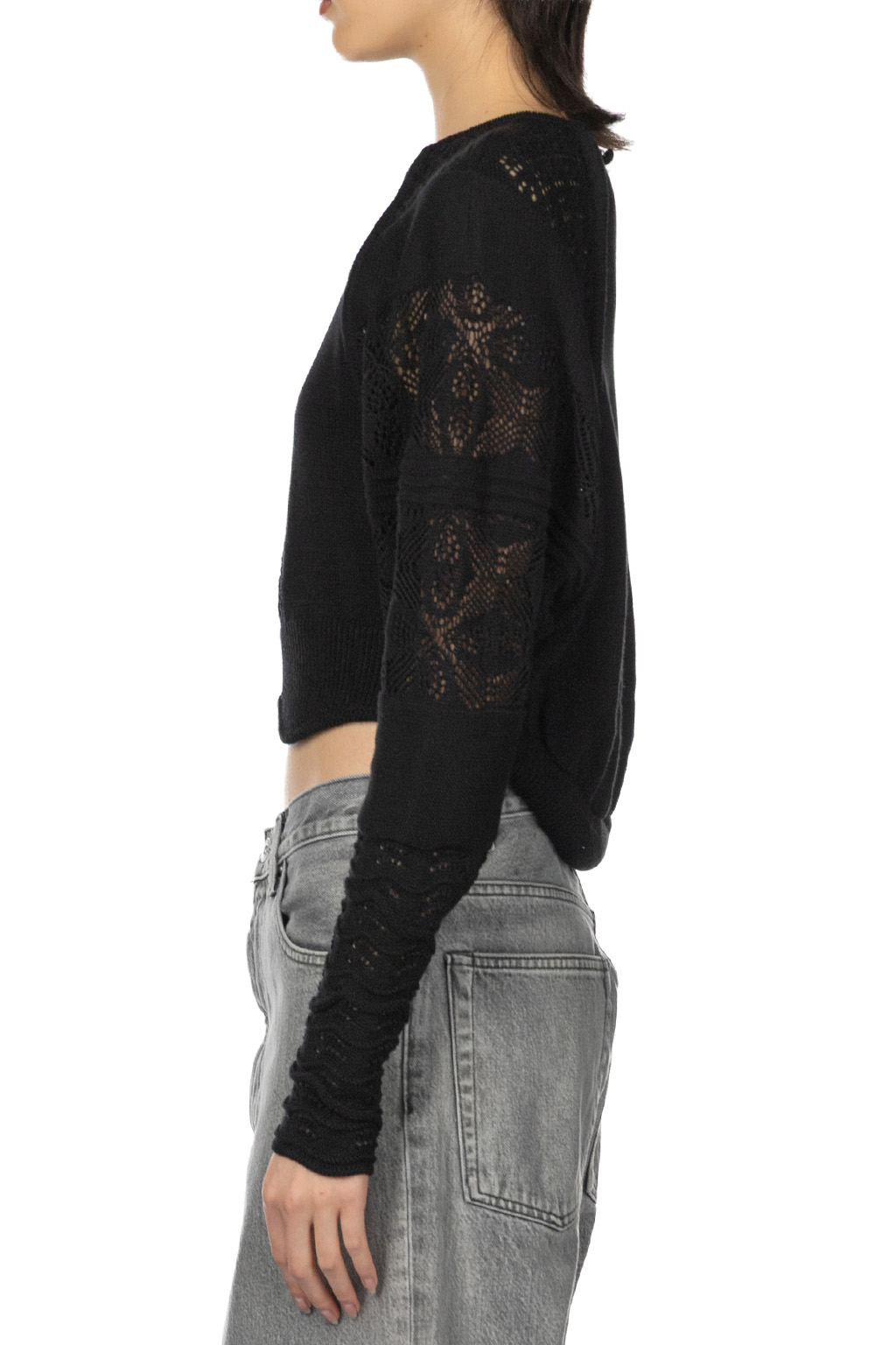Mame Kurogouchi - Lace Knitted Top - Black