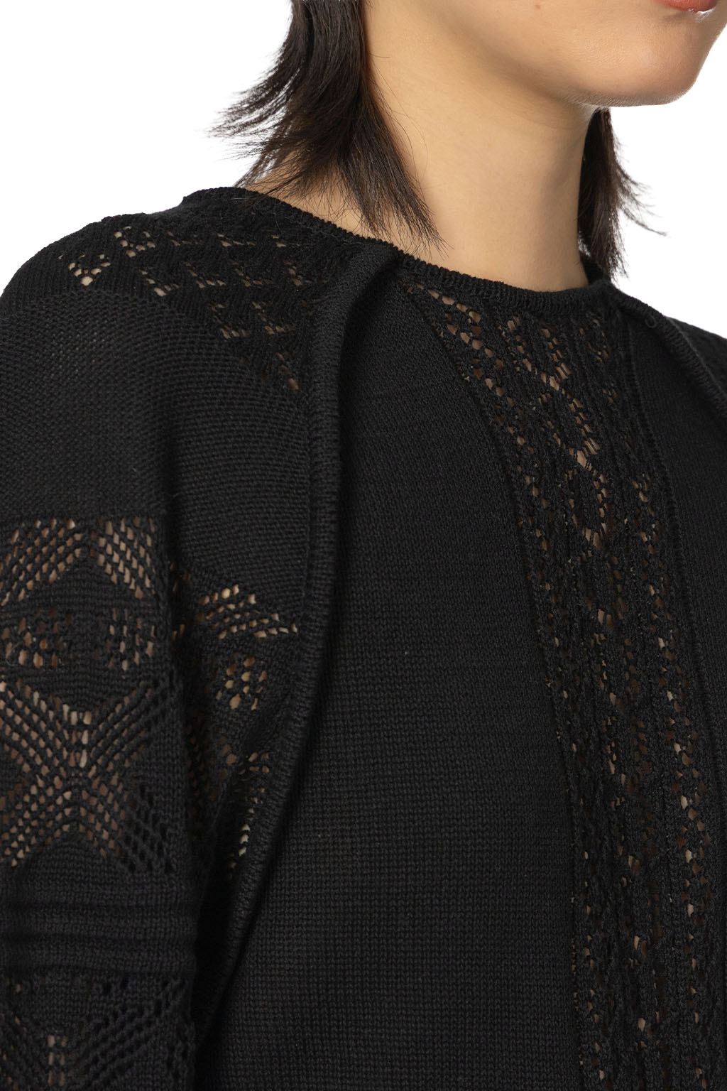 Mame Kurogouchi - Lace Knitted Top - Black