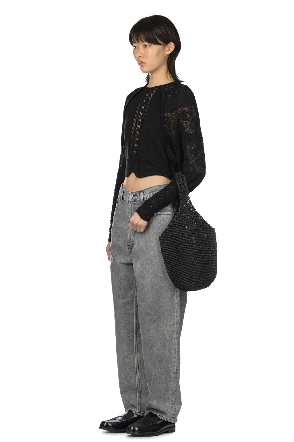Mame Kurogouchi - Lace Knitted Top - Black