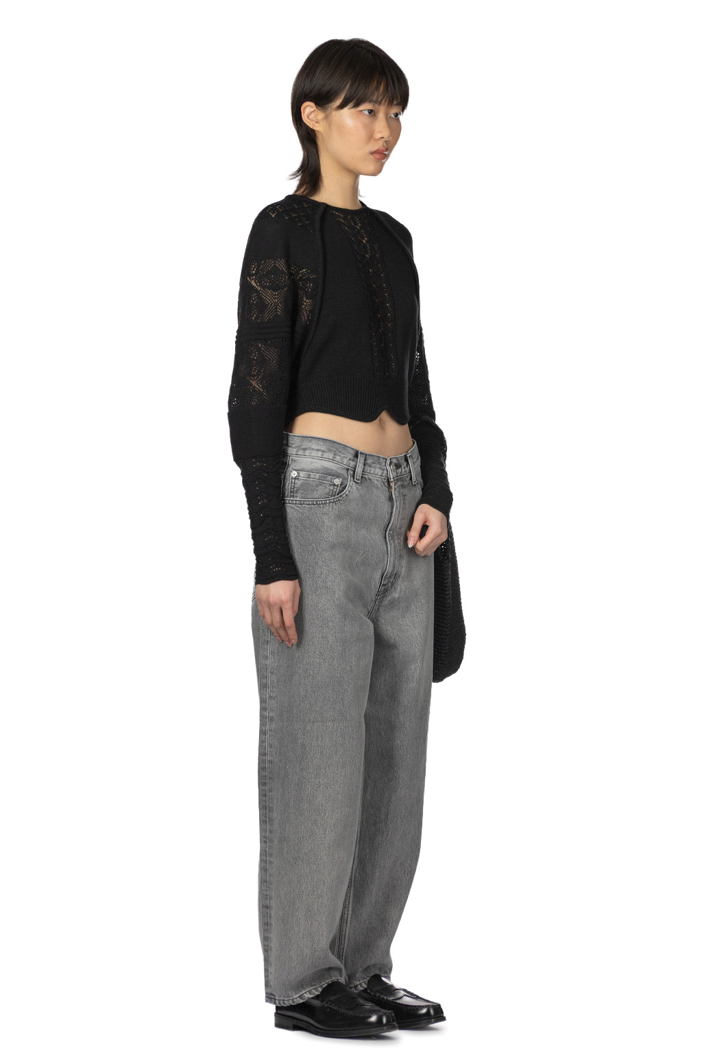 Mame Kurogouchi - Lace Knitted Top - Black