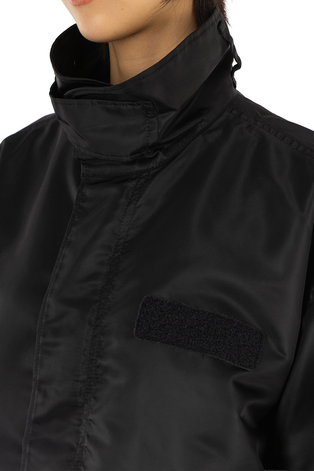 Mame Kurogouchi - Nylon Twill 3D Embroidery Mods Coat - Black