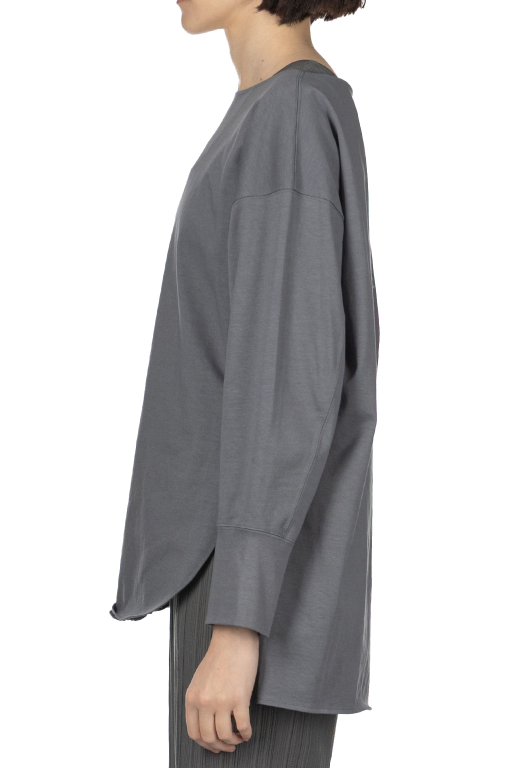 Mame Kurogouchi - Boat Neck Top - Grey