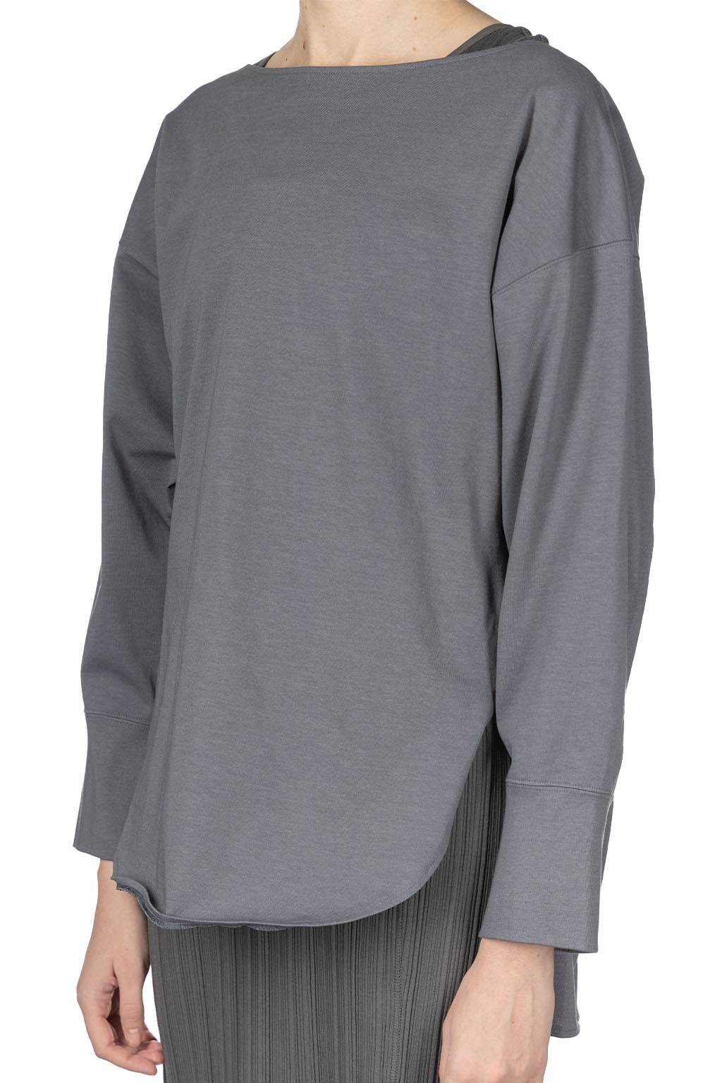 Mame Kurogouchi - Boat Neck Top - Grey
