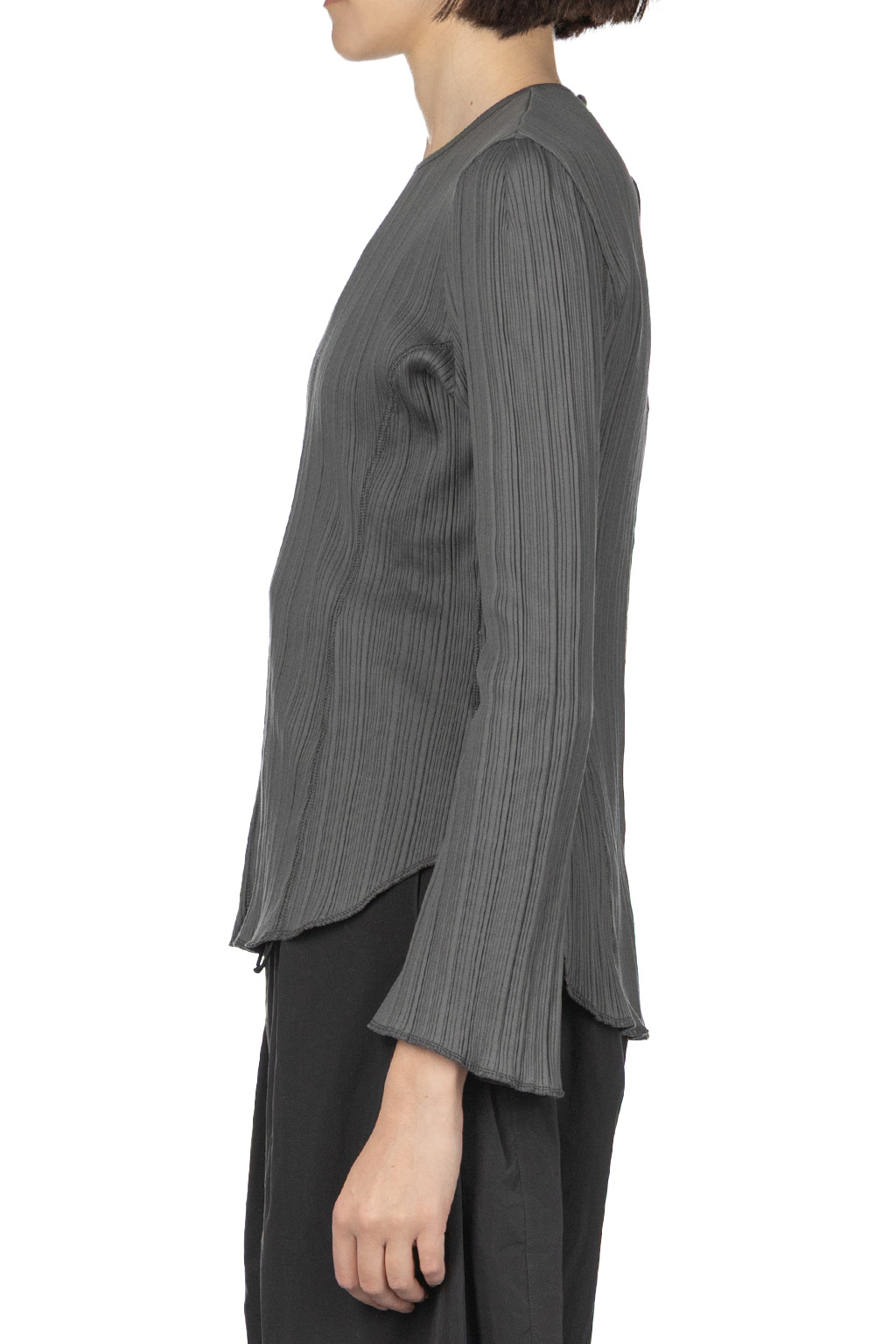 Mame Kurogouchi - Long Sleeves Top - Grey