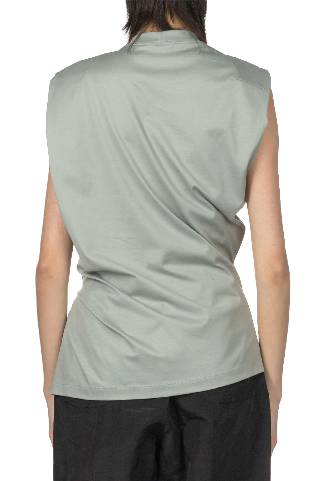 Mame Kurogouchi - Sleeveless Crew Neck Tee - Grey