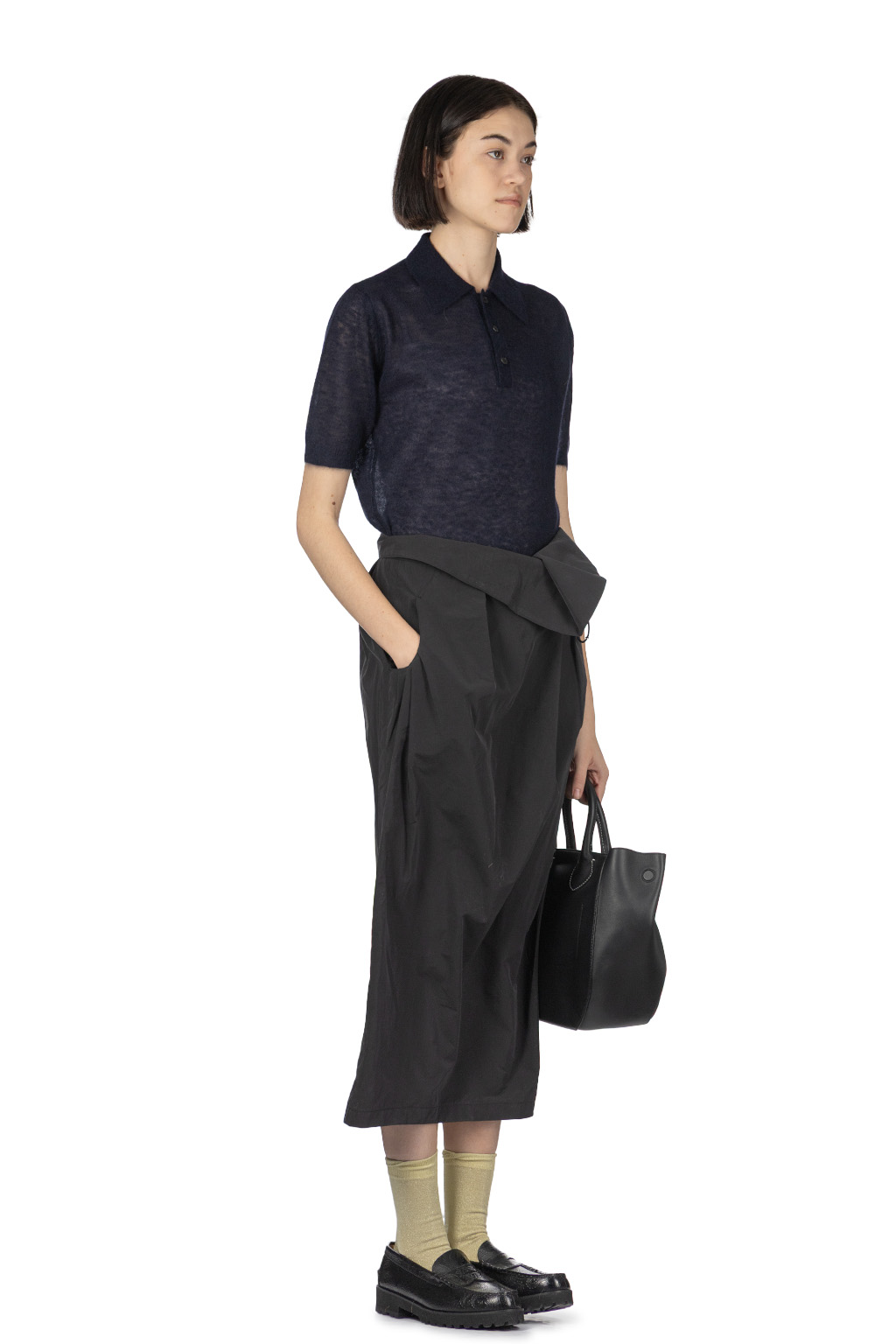 Mame Kurogouchi - Flip Waist Skirt - Black