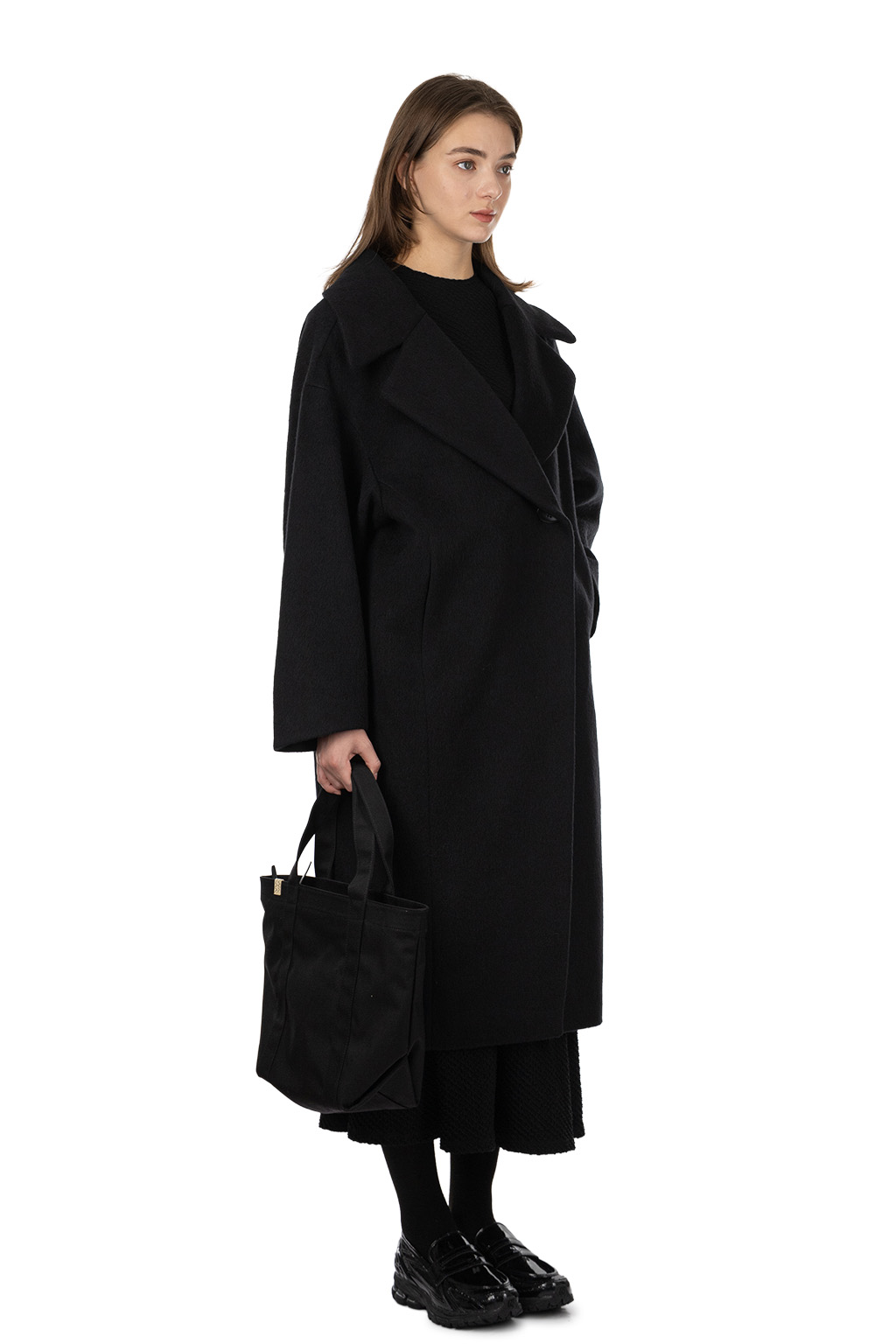 Mame Kurogouchi - Wool Alpaca Long Coat - Black
