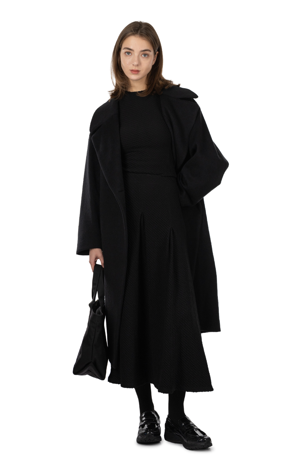 Mame Kurogouchi - Wool Alpaca Long Coat - Black