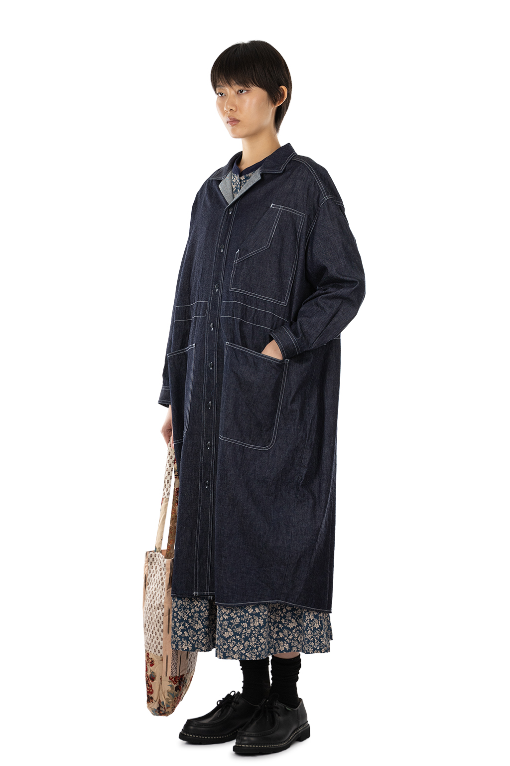 Manon - Denim Work Dress with Drop Shoulder