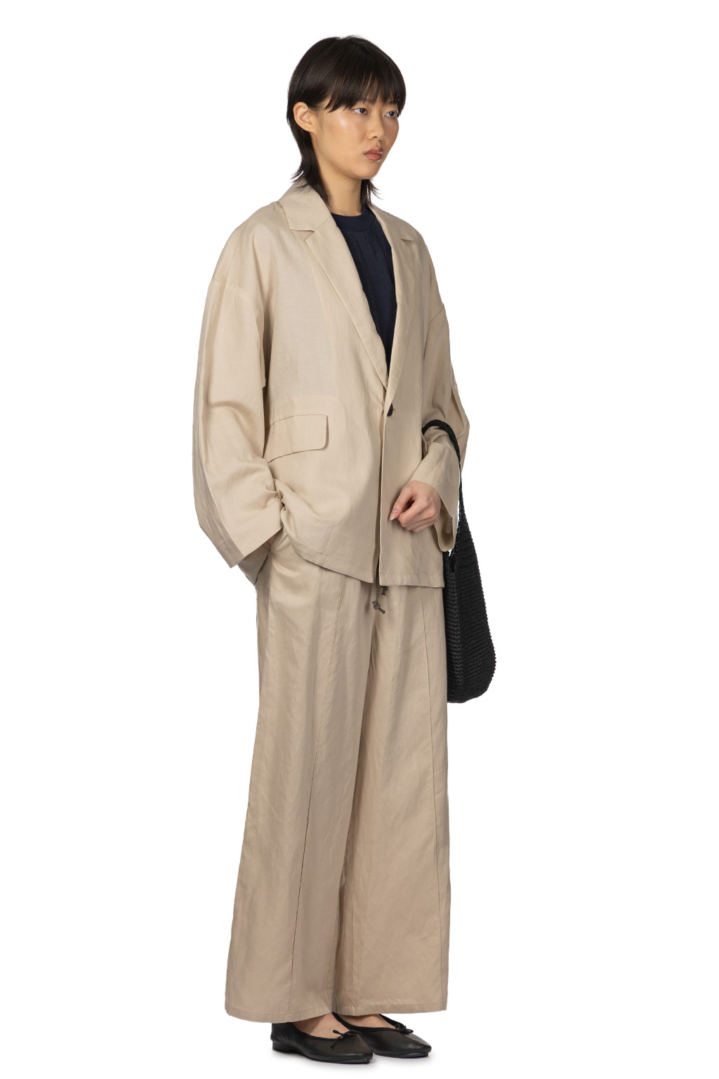 Manon - Linen Mix Spindle Over Jacket - Beige