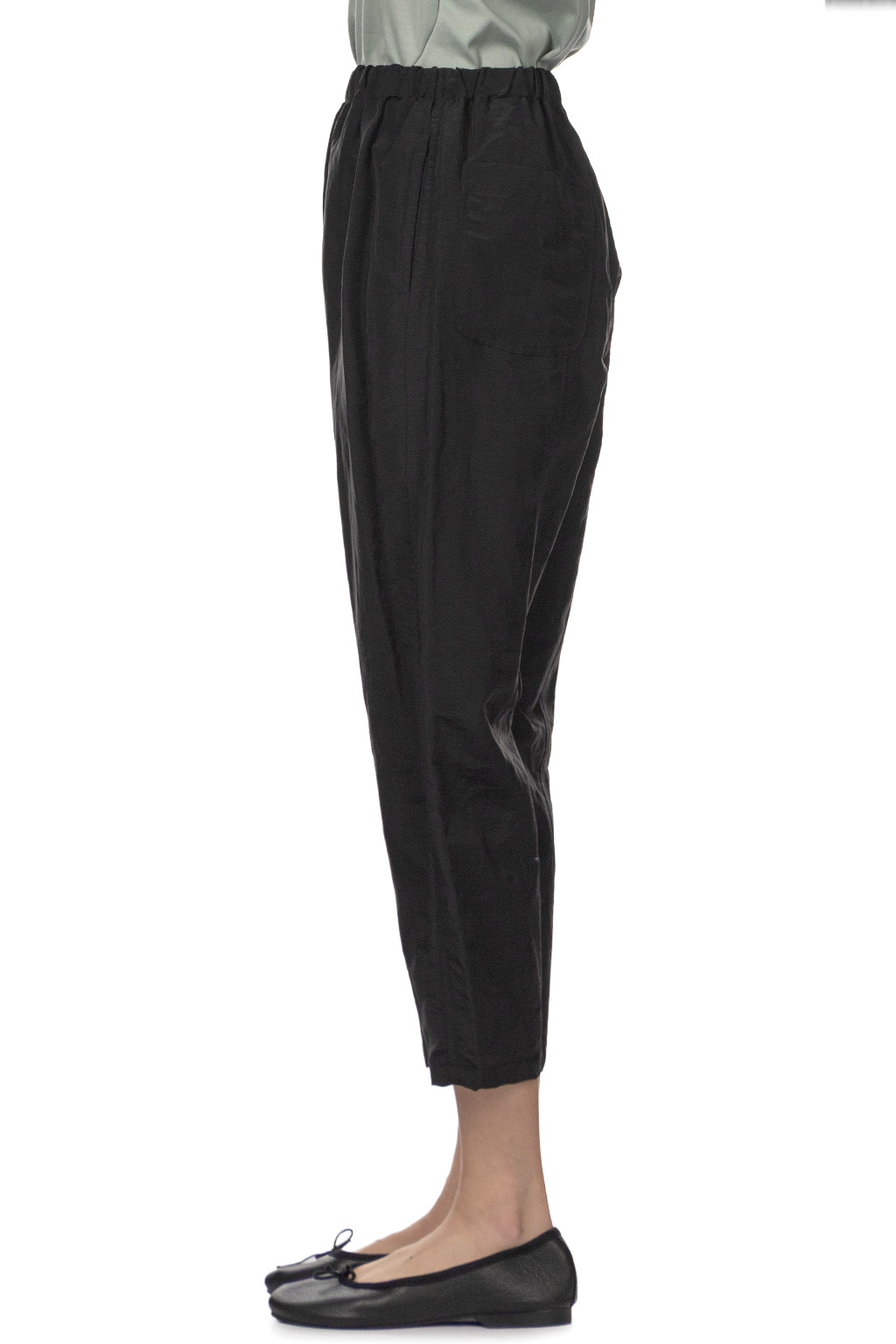 Manon - Linen Nylon Easy Pants - Black