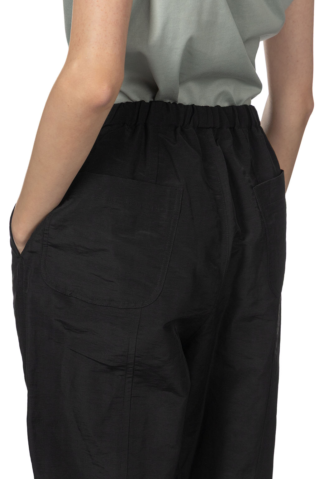 Manon - Linen Nylon Easy Pants - Black