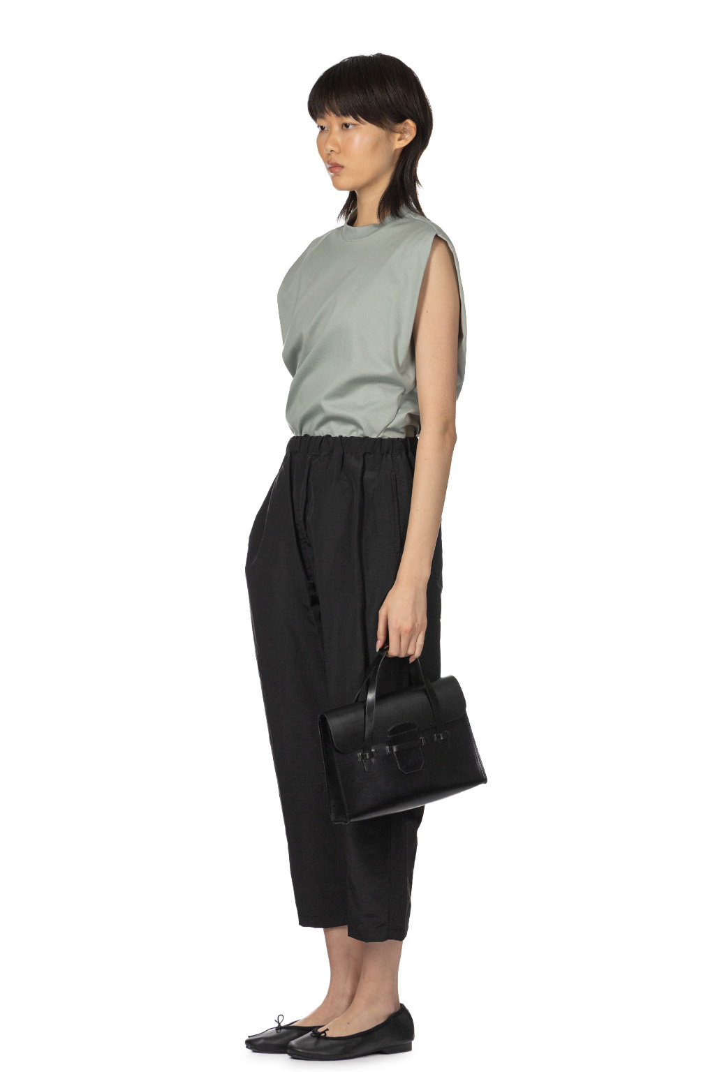 Manon - Linen Nylon Easy Pants - Black