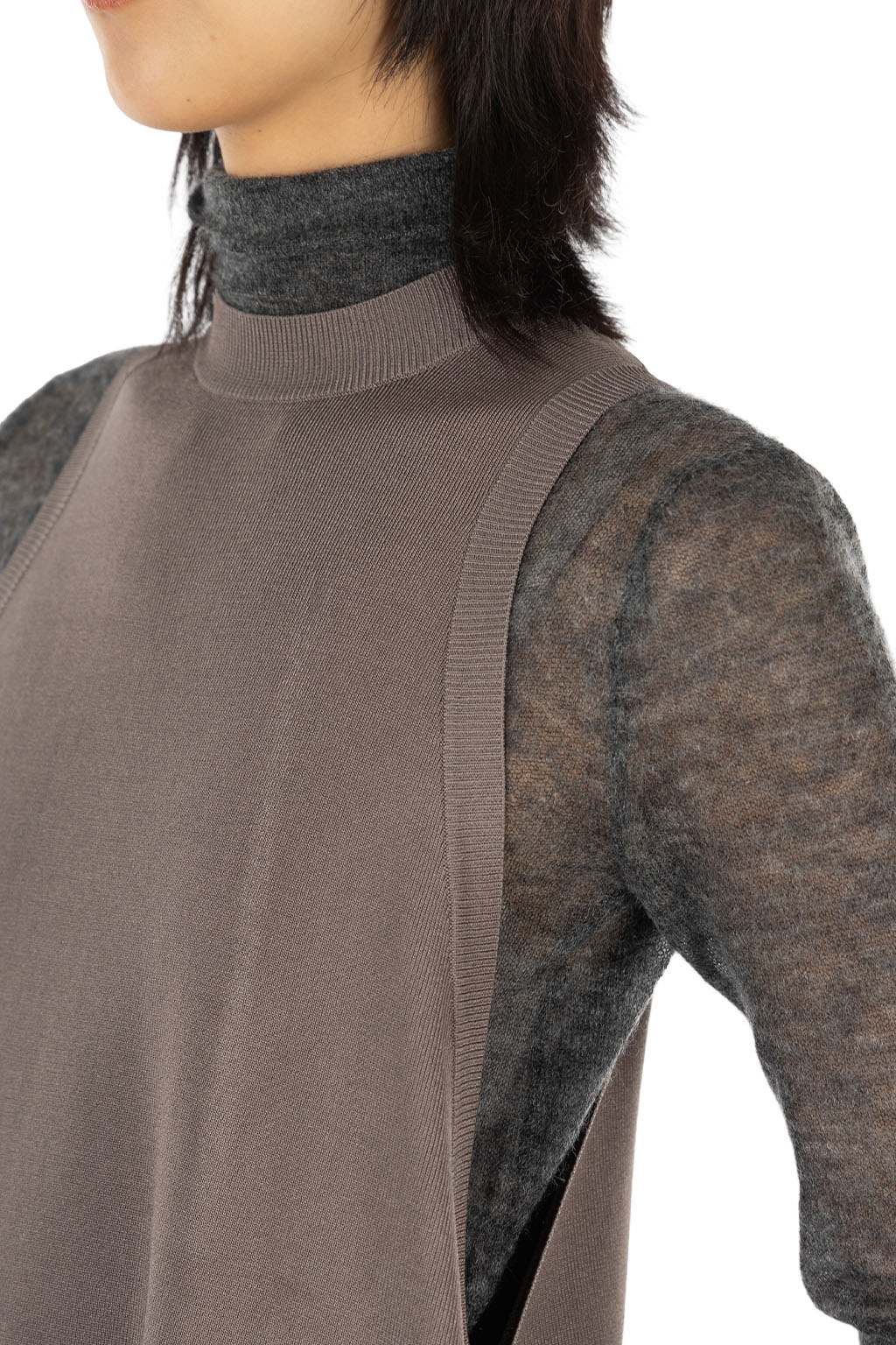 Manon - N0 SLEEVE LONG KNIT ONE PIECE DRESS