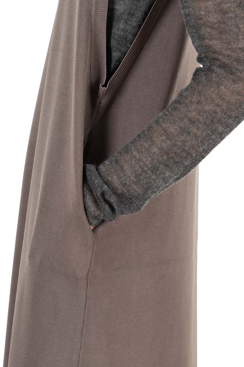 Manon - N0 SLEEVE LONG KNIT ONE PIECE DRESS